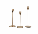 Gold Metal Candlestick holders - Set of 3