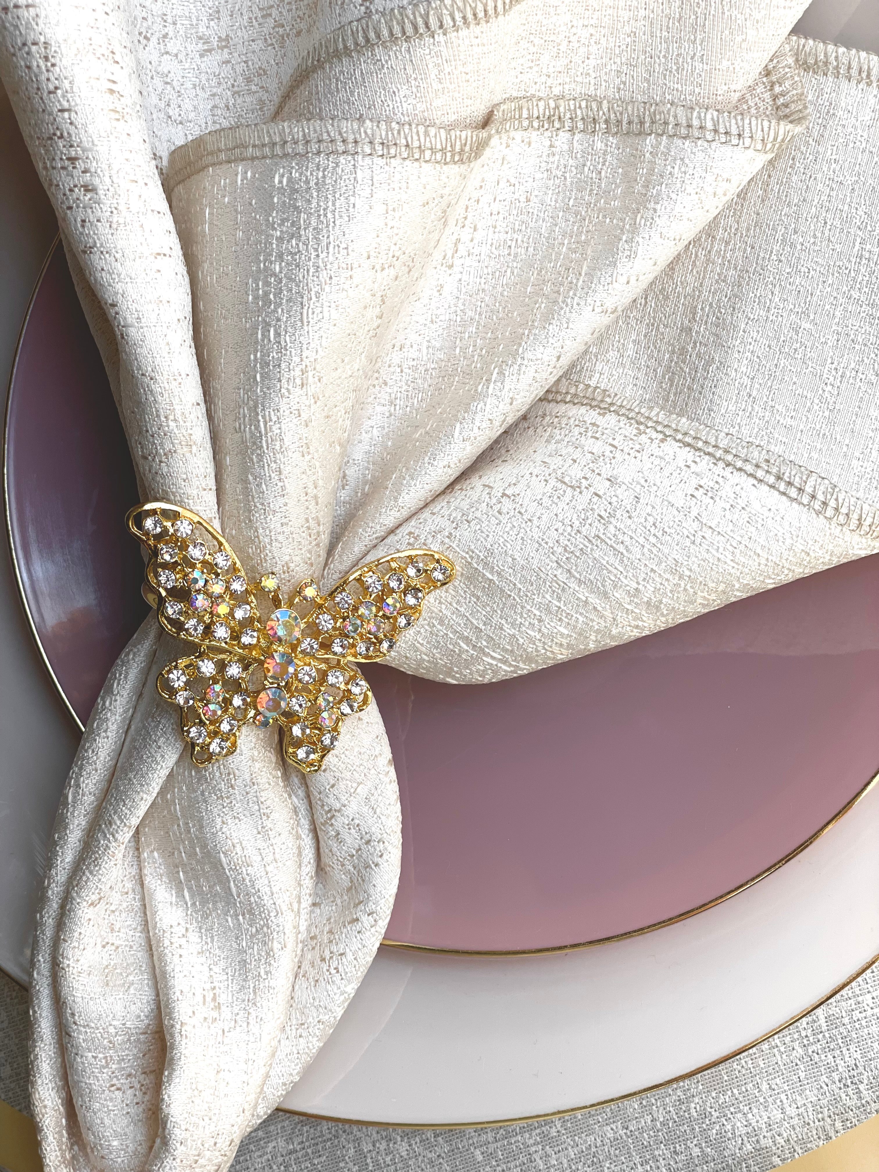 Gold Beaded Butterfly - Set of 4