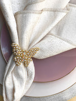 Gold Beaded Butterfly - Set of 4