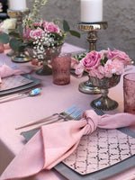 THE PARIS - PINK FAUX LINEN