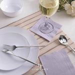 Lavender with Silver Stripe Paper Cocktail Napkins | 20 Napkins - 20 Beverage Napkins - 5 x 5 - Napkins