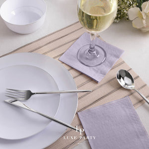 Lavender with Silver Stripe Paper Cocktail Napkins | 20 Napkins - 20 Beverage Napkins - 5 x 5 - Napkins