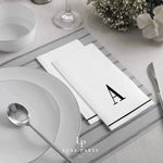 Luxe Party NYC Napkins Black Monogram Paper Disposable Napkins Letter A