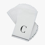 Luxe Party NYC Napkins Black Monogram Paper Disposable Napkins Letter C