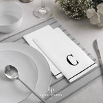 Luxe Party NYC Napkins Black Monogram Paper Disposable Napkins Letter C