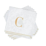 Luxe Party NYC Napkins 16 Cocktail Napkins - 5" x 5" Copy of Letter C Gold Monogram Paper Disposable Napkins