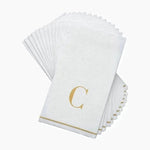 Luxe Party NYC Napkins Gold Monogram Paper Disposable Napkins Letter C