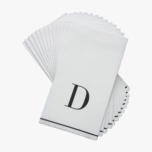 Luxe Party NYC Napkins Black Monogram Paper Disposable Napkins Letter D