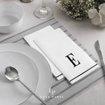 Luxe Party NYC Napkins Black Monogram Paper Disposable Napkins Letter E