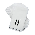 Luxe Party NYC Napkins Black Monogram Paper Disposable Napkins Letter H