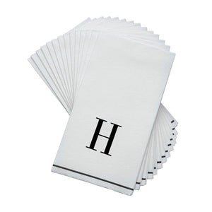 Luxe Party NYC Napkins Black Monogram Paper Disposable Napkins Letter H