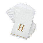 Luxe Party NYC Napkins Letter H Gold Monogram Paper Disposable Napkins