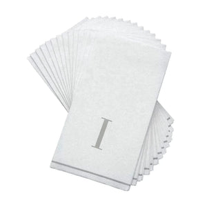 Luxe Party NYC Napkins Letter I Silver Monogram Paper Disposable Napkins