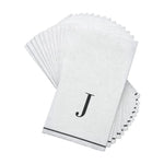 Luxe Party NYC Napkins Black Monogram Paper Disposable Napkins Letter J