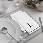 Luxe Party NYC Napkins Black Monogram Paper Disposable Napkins Letter L