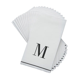 Luxe Party NYC Napkins Black Monogram Paper Disposable Napkins Letter M