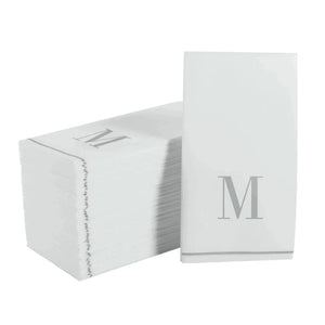 Luxe Party NYC Napkins Letter M Silver Monogram Paper Disposable Napkins
