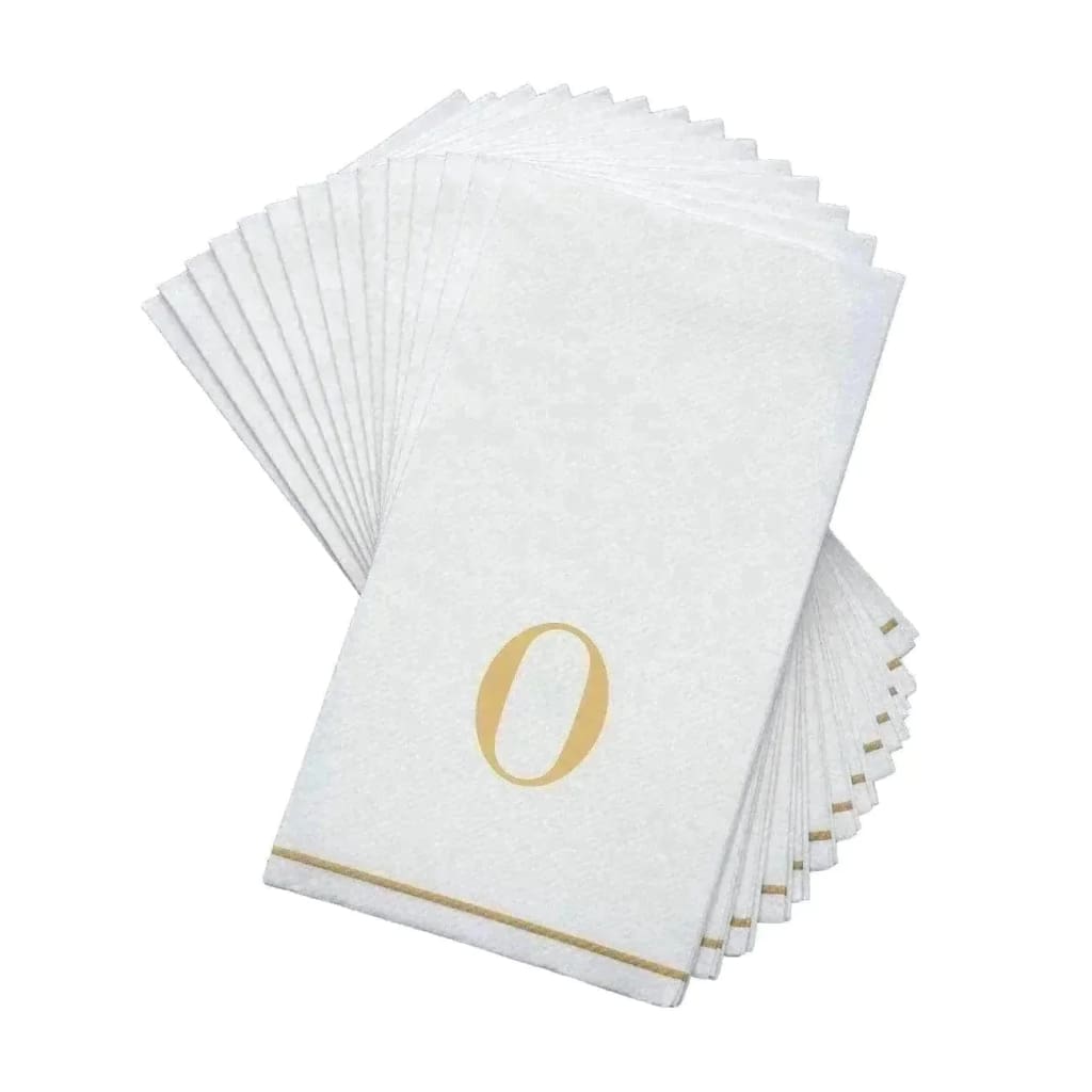 Luxe Party NYC Napkins Letter O Gold Monogram Paper Disposable Napkins
