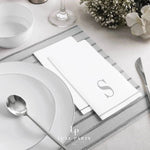 Luxe Party NYC Napkins 14 Guest Napkins - 4.25" x 7.75" Silver Monogram Paper Disposable Napkins Letter S