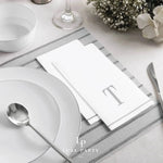 Luxe Party NYC Napkins 14 Guest Napkins - 4.25" x 7.75" Letter T Silver Monogram Paper Disposable Napkins