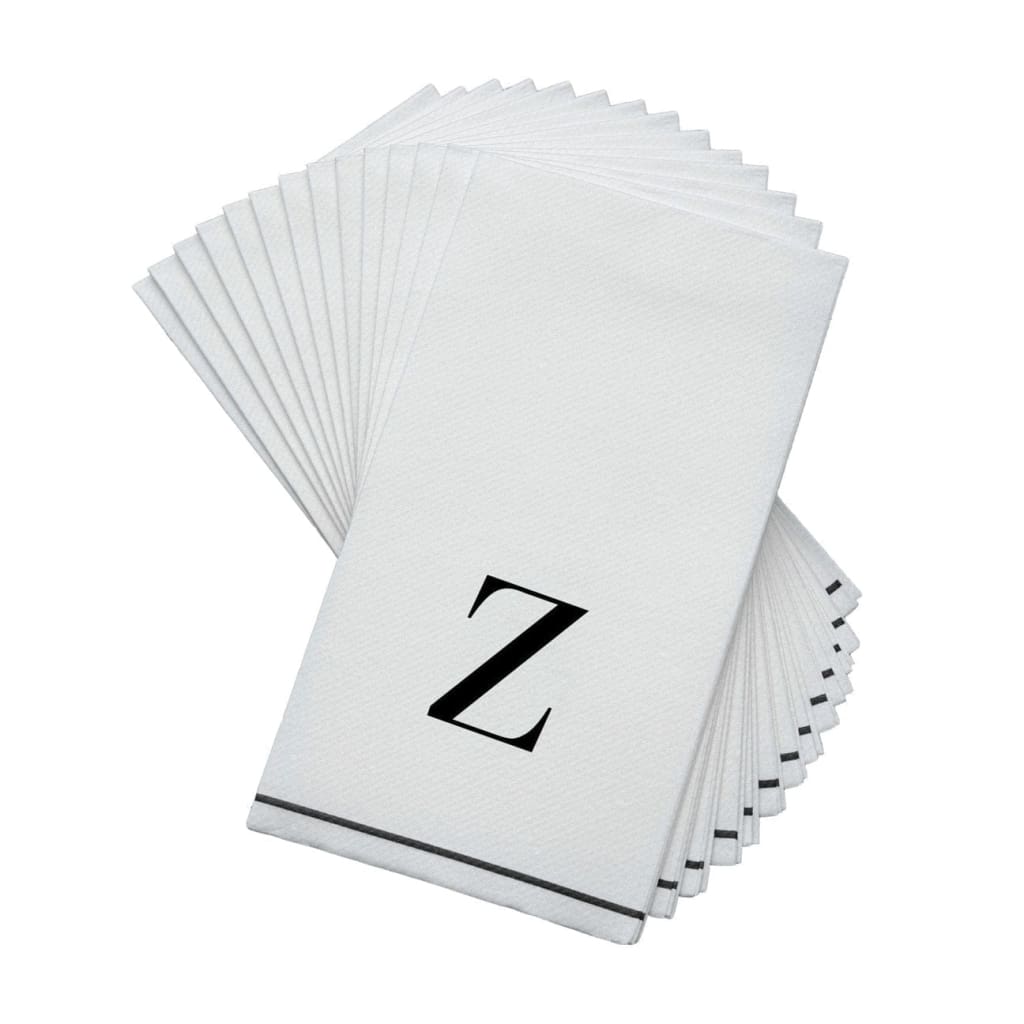 Luxe Party NYC Napkins Black Monogram Paper Disposable Napkins Letter Z