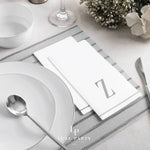Luxe Party NYC Napkins 14 Guest Napkins - 4.25" x 7.75" Silver Monogram Paper Disposable Napkins Letter Z