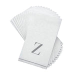 Luxe Party NYC Napkins Letter Z Silver Monogram Paper Disposable Napkins