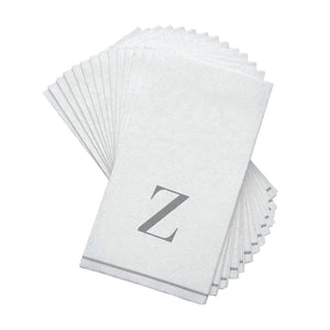 Luxe Party NYC Napkins Letter Z Silver Monogram Paper Disposable Napkins