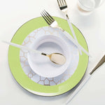 Lime • Gold Round Plastic Plates | 10 Pack - Luxe Party NYC
