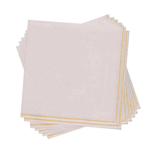 Luxe Party NYC Napkins 20 Lunch Napkins - 6.5" x 6.5" Linen with Gold Stripe Paper Napkins - 3 available sizes