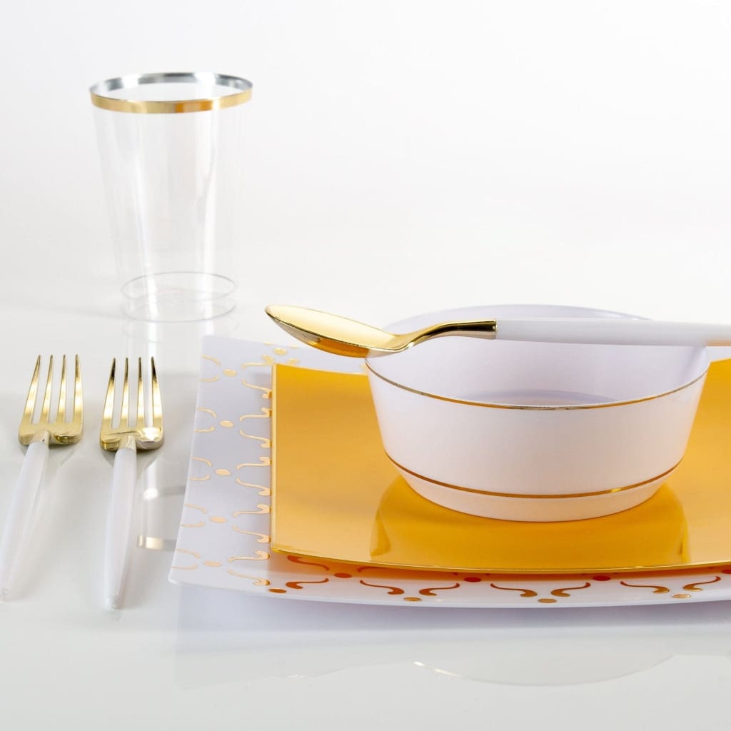 Luxe Tumblers Tumblers Luxe 12 Oz Clear Plastic • Gold Plastic Cups  | 20 Cups