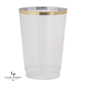 Luxe Tumblers Tumblers Luxe 12 Oz Clear Plastic • Gold Plastic | 20 Tumblers