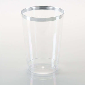 Luxe Tumblers Tumblers Luxe 12 Oz Clear Plastic • Silver Plastic Tumblers | 20 Tumblers
