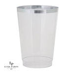 Luxe Tumblers Tumblers Luxe 12 Oz Clear Plastic • Silver Plastic Tumblers | 20 Tumblers