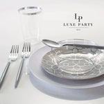 Luxe Tumblers Tumblers Luxe 12 Oz Clear Plastic • Silver Plastic Cups | 20 Cups