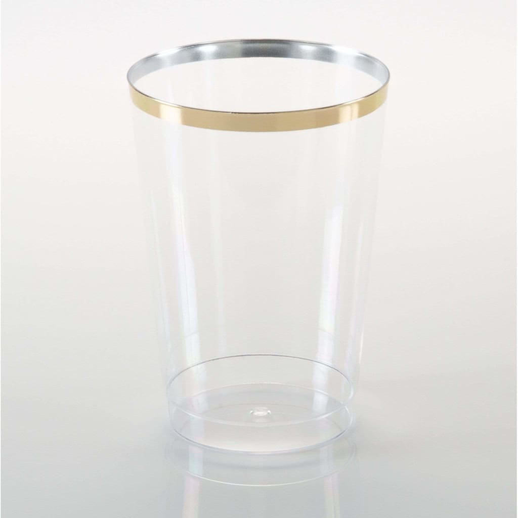 Luxe Tumblers Tumblers Luxe 9 Oz Clear Plastic • Gold Plastic Cups | 20 Cups
