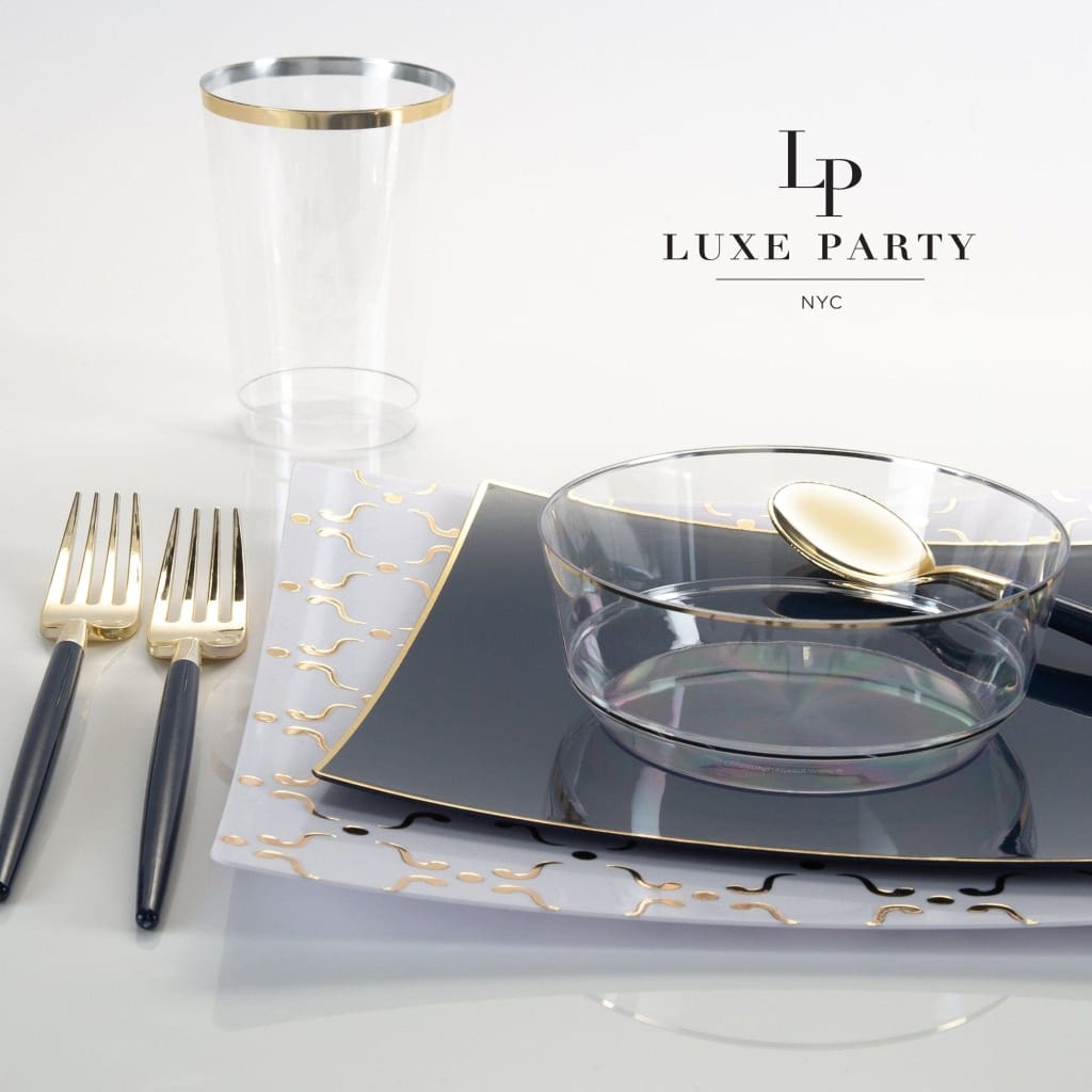 Luxe Tumblers Tumblers Luxe 9 Oz Clear Plastic • Gold Plastic Cups | 20 Cups