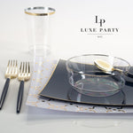Luxe Tumblers Tumblers Luxe 9 Oz Clear Plastic • Gold Plastic Cups | 20 Cups