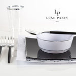Luxe Tumblers Tumblers Luxe 9 Oz Clear Plastic • Silver Plastic Tumblers | 20 Tumblers
