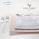 Luxe Tumblers Tumblers Luxe 9 Oz Clear Plastic • Silver Plastic Tumblers | 20 Tumblers