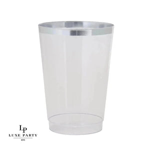 Luxe Tumblers Tumblers Luxe 9 Oz Clear Plastic • Silver Plastic Cups | 20 Cups