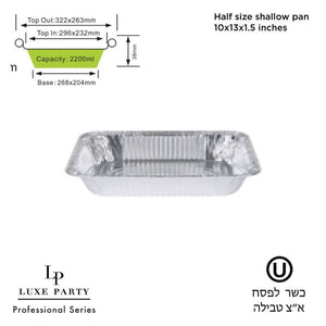 Luxe Party Chargers 100pk Half Size Shallow Aluminum Foil Pan 10x13x1.5"