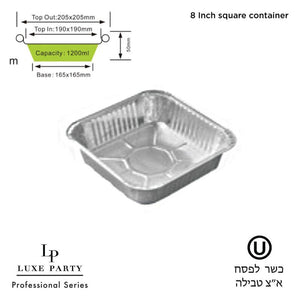 Luxe Party Chargers 500-8" Square Aluminum Foil pan 12.5g
