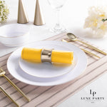 Luxe Party NYC Napkins 20 Lunch Napkins - 6.5" x 6.5" Yellow with Gold Stripe Lunch Napkins | 20 Napkins