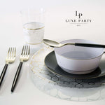 Luxe Party NYC Tumblers 12 oz Round Marble • Gold Plastic Tumblers | 10 Tumblers