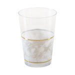 Luxe Party NYC Tumblers 12 oz Round Marble • Gold Plastic Tumblers | 10 Tumblers
