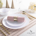 Mauve with Gold Stripe Lunch Napkins | 20 Napkins - 20 Lunch Napkins - 6.5 x 6.5 - Napkins