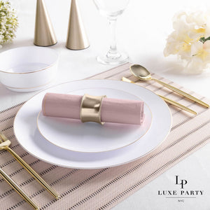 Mauve with Gold Stripe Lunch Napkins | 20 Napkins - 20 Lunch Napkins - 6.5 x 6.5 - Napkins