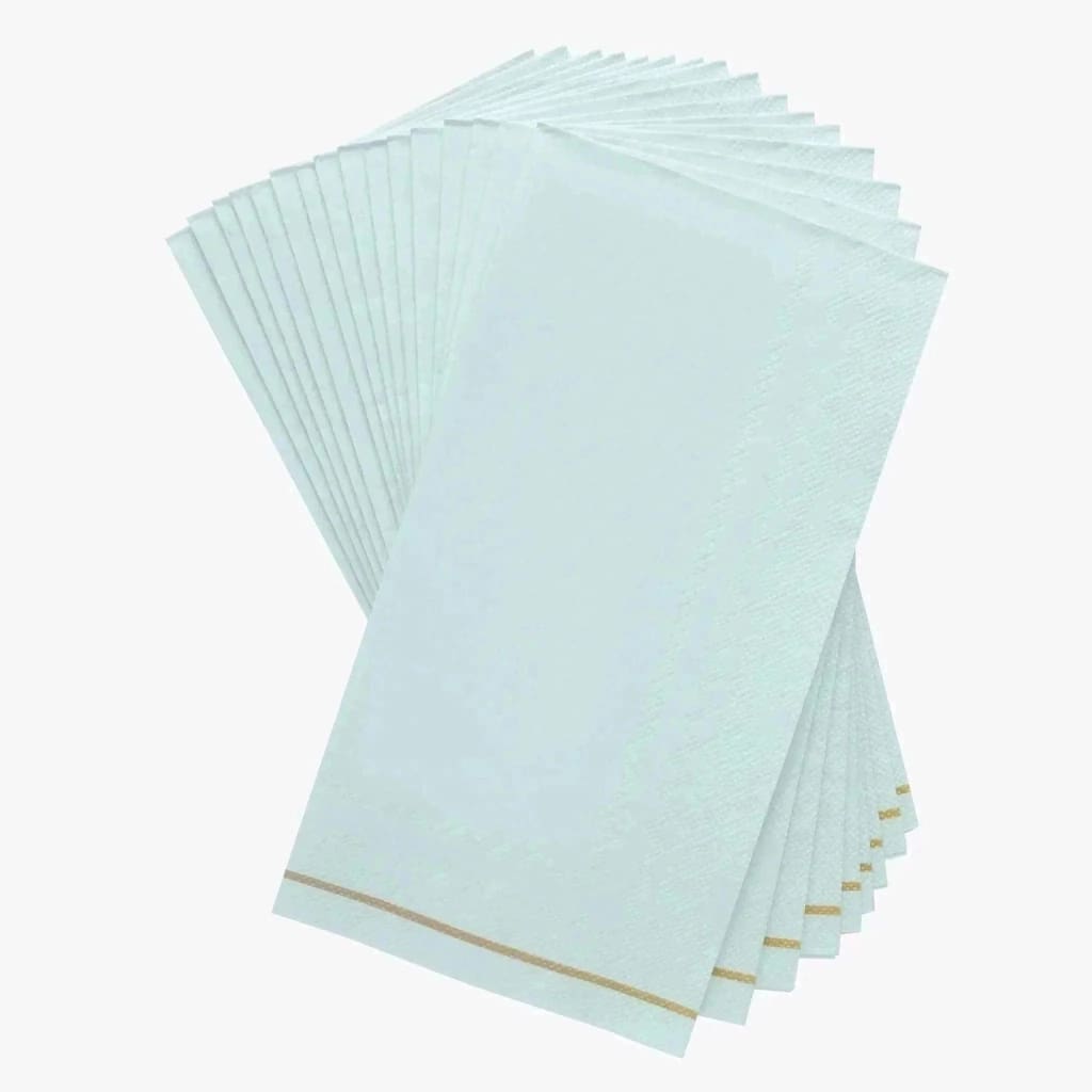 Luxe Party NYC Napkins Mint with Gold Stripe Paper Napkins - 3 available sizes