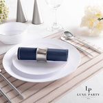 Navy and Silver Stripe Lunch Napkins | 20 Napkins - 20 Lunch Napkins - 6.5 x 6.5 - Napkins